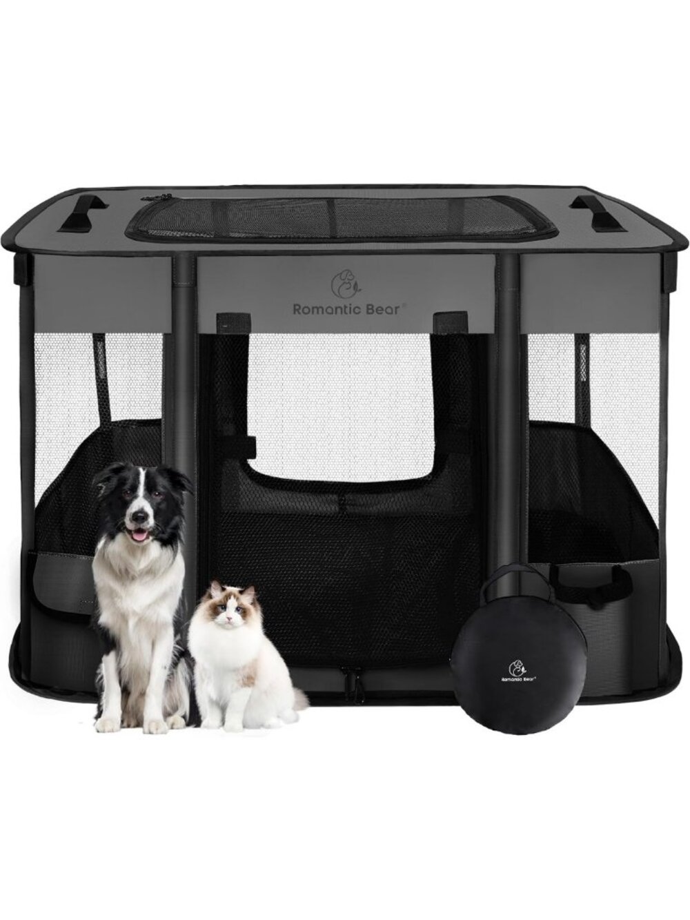 Foldable Dog Playpen for Puppies & Cats, Large 40"x32"x24", Portable Pet